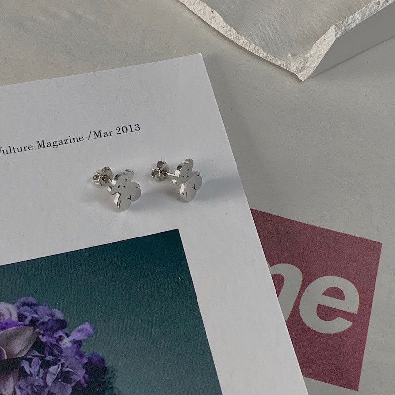 Hoa Tai Mặt Hình Gấu Phong Cách Hip-Hop