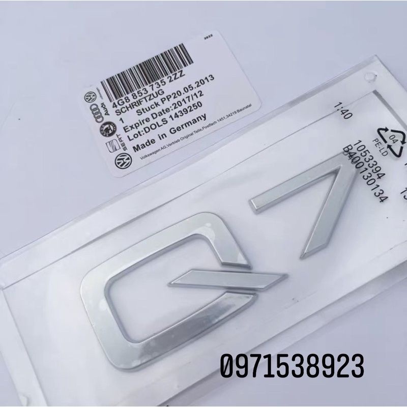 logo chữ dán đuôi xe AUDI Q7 dán thân xe audi