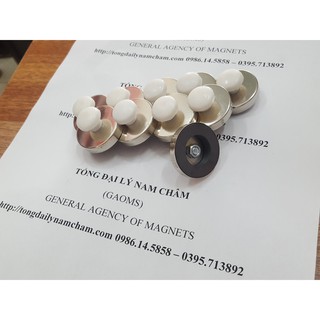 Nam châm đính bảng núm trắng 32mm