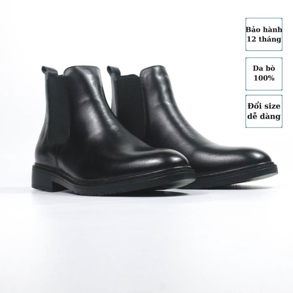 Giày da công sở Chelsea Boots Classic mũi tròn CB.CLA da bò cao cấp nhập khẩu, Lucas Shoes bảo hành 1 năm 🏄