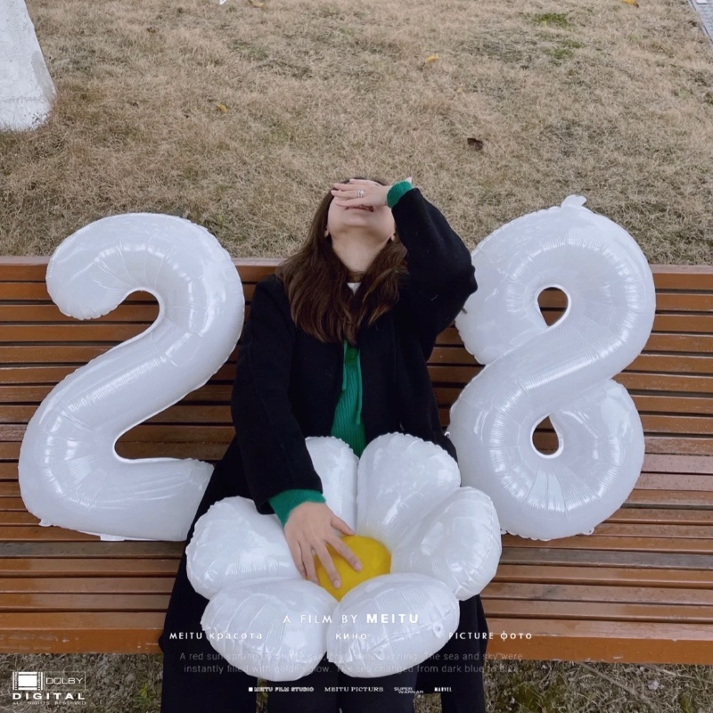 Bong Bóng Lá Nhôm 32 Inch Màu Trắng Dùng Trang Trí Tiệc Sinh Nhật/Đám Cưới