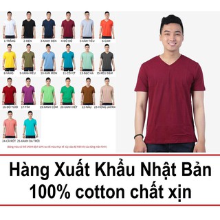 Áo thun nam trơn cổ tim Gold Rhino 100% cotton, áo phông nam trơn xuất khẩu đa dạng 22 màu sắc