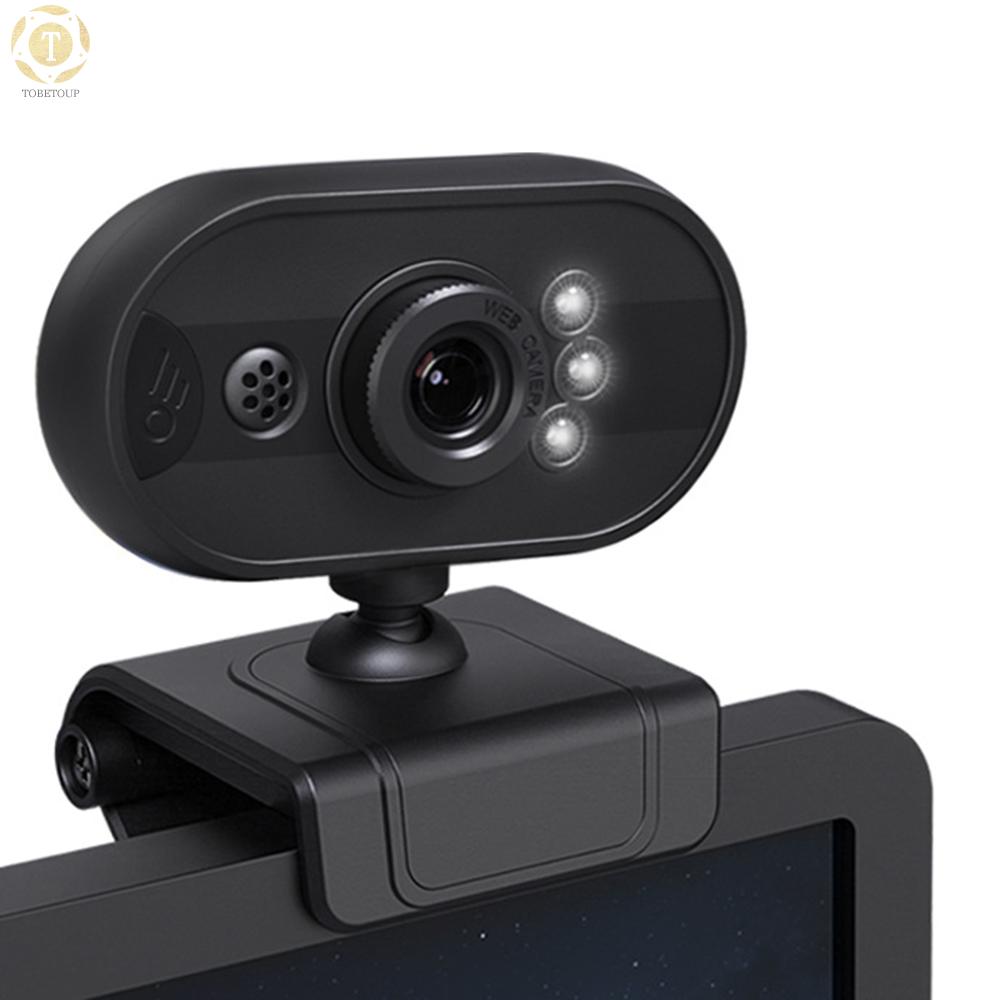 Shipped within 12 hours】 480P USB Webcam Laptop Computer Camera Clip-on PC Web Camera Manual Focus Built-in Microphone with LED Fill Lights for Live Streaming Online Meeting Teaching Video Chatting Web Camera [TO]