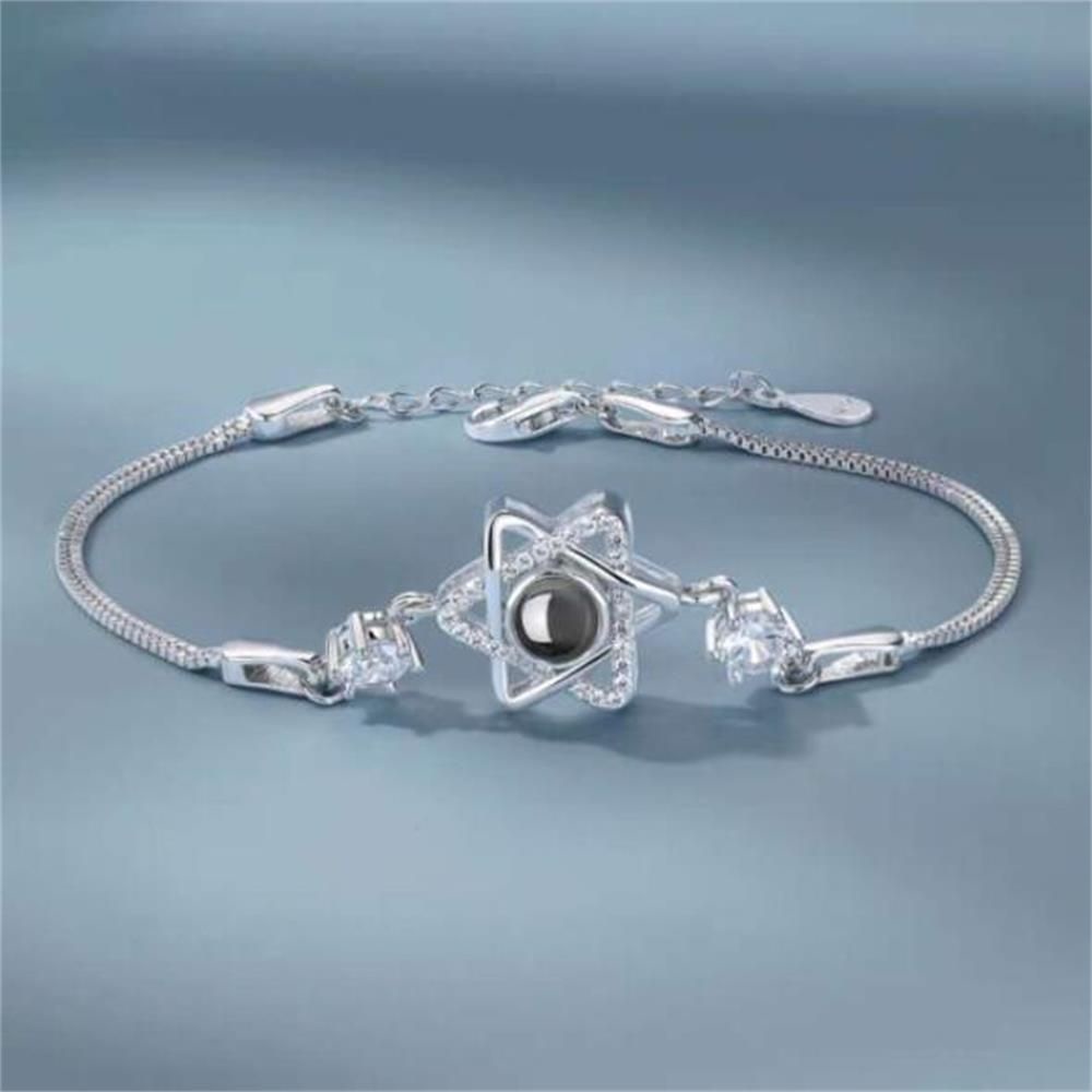 Vòng đeo tay mặt tròn khắc chữ I Love You 100 ngôn ngữ thích hợp làm quà tặng