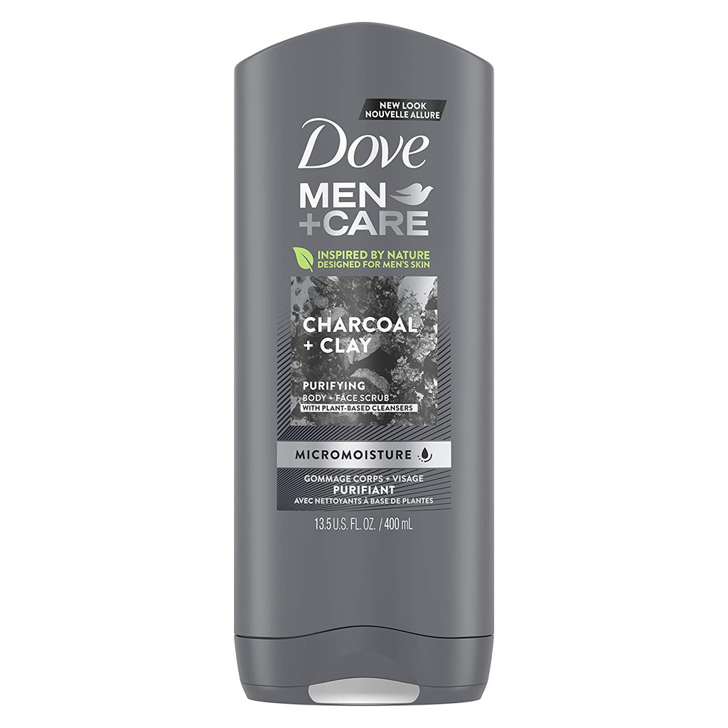 Sữa tắm nam than hoạt tính Dove Men+Care Elements Body Wash Charcoal+Clay 532ml (Mỹ)