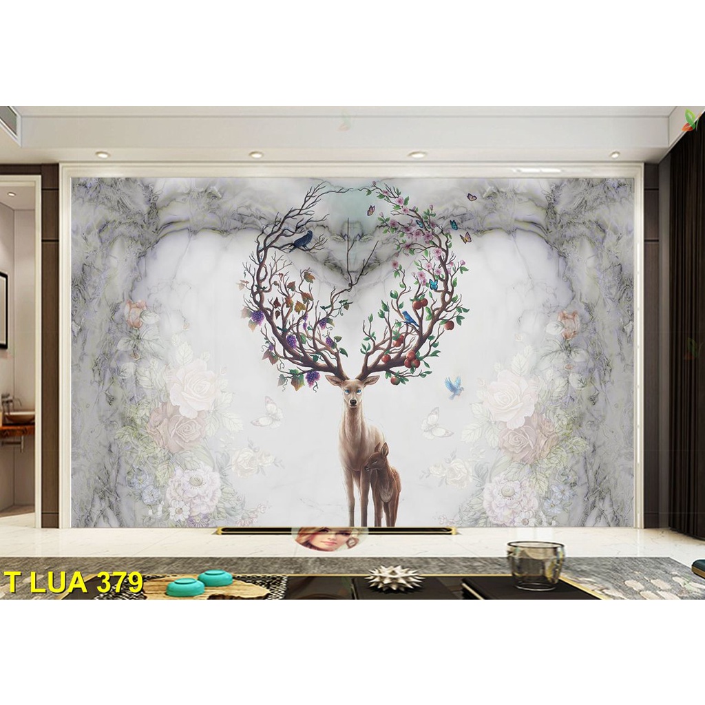 Tranh dán tường 3D đơn sắc, sang trọng, có keo sẵn
