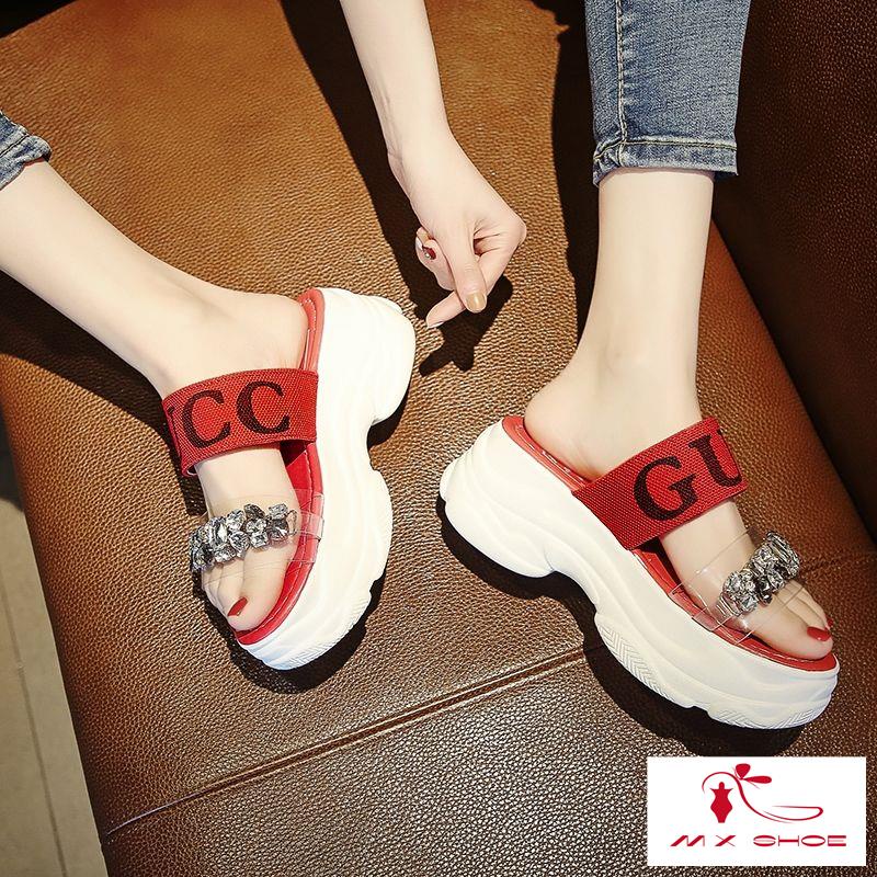M & X~ Dép Sandal Đi Biển Đế Dày 2022 Thời Trang Dễ Phối Đồ Cho Nữ