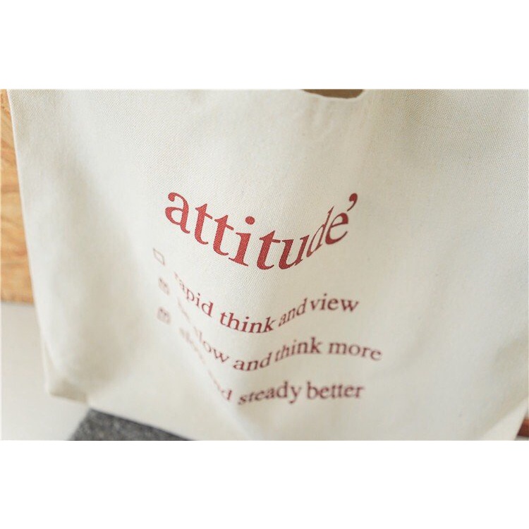 [GIFT] Túi Tote Vải Đeo Chéo Vai Phong Cách Nhật Bản Cao Cấp Vải Canvas Attitude Chất Đẹp Đi Học Đi Làm Đi Chơi Trà Sữa