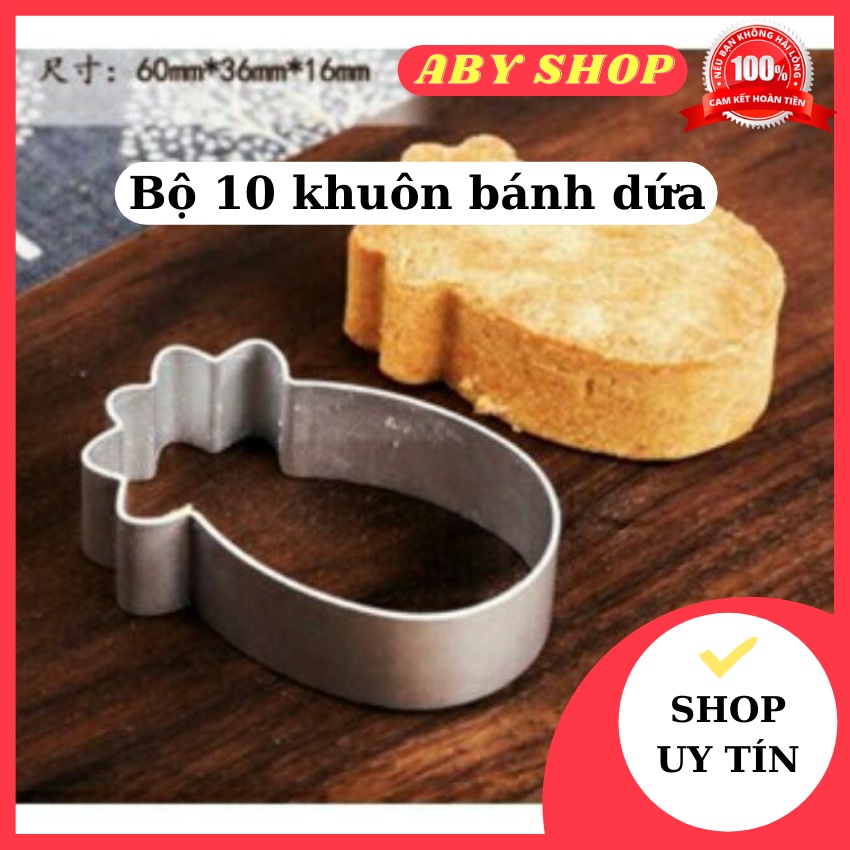 Bộ 10 khuôn bánh dứa ⚡ HÀNG LOẠI 1 ⚡ khuôn nhấn bánh giúp tạo ra những chiếc bánh thơm ngon tại nhà