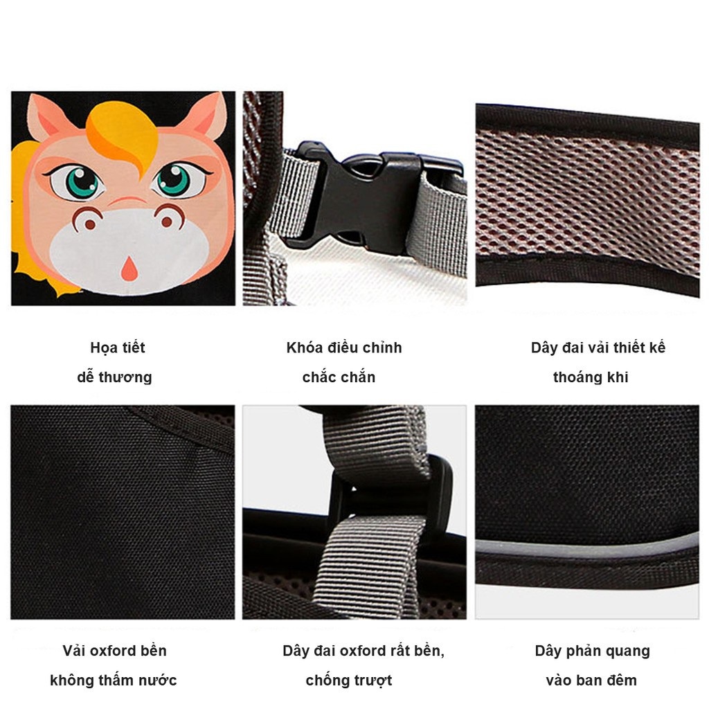 Đai an toàn cho bé ngồi xe máy - Đai đi xe máy cho em bé từ 10kg - 30kg( có viền phản quang )