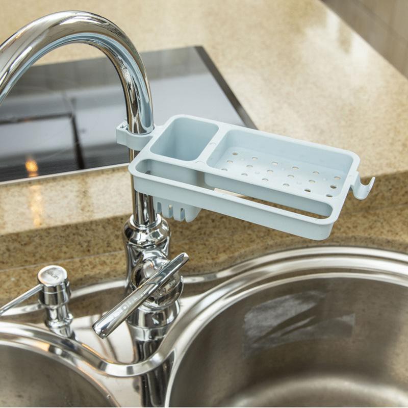Kệ Treo Vòi Nước - Giá Treo Để Đồ Gác Bồn Rửa Chén Có Thanh Treo Khăn Tiện Dụng 7953