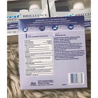 SET TRẮNG RĂNG CREST 3D BRILLIANCE TWO-STEP TOOTHPASTE HÀNG MỸ