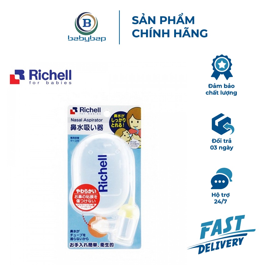 Dụng Cụ Hút Mũi Richell Các Bộ Phận Có Thể Tháo Rời Để Dễ Vệ Sinh