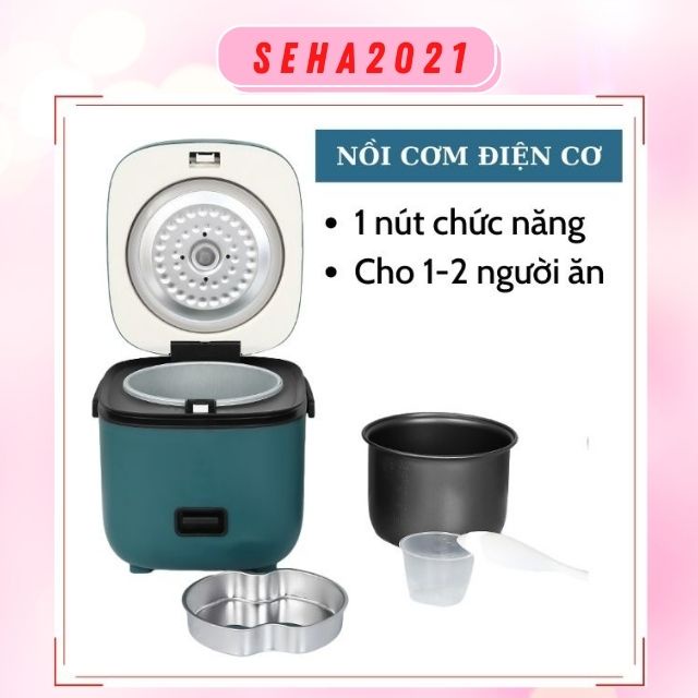 Nồi Cơm Điện Mini Điện Tử Đa Năng Jiashi 1.2L cho 1-2 Người Ăn Nấu Gạo Lứt Chống Dính Giá Rẻ Nhất Có Xửng Hấp Seha2021