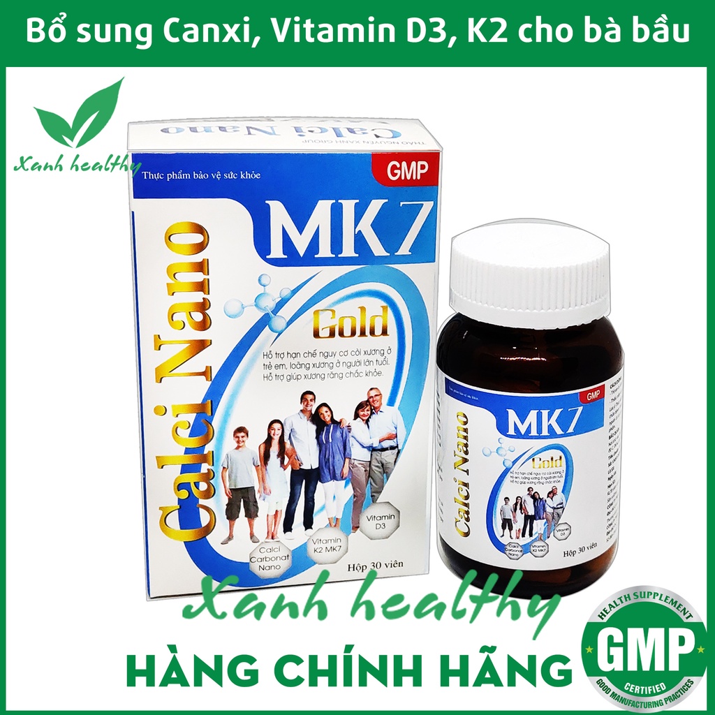 Viên uống Canxi Nao MK7 Gold - Giúp xương chắc khỏe, phát triển chiều cao cho trẻ từ 6 tuổi