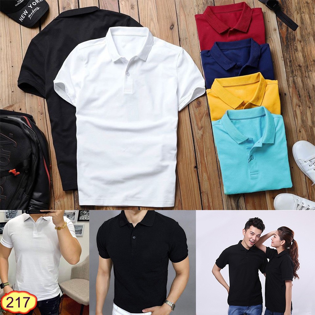 ÁO THUN NAM NỮ POLO CỔ TRỤ TAY NGẮN 217 CHẤT MÁT CO DÃN 4 CHIỀU CỰC ĐẸP