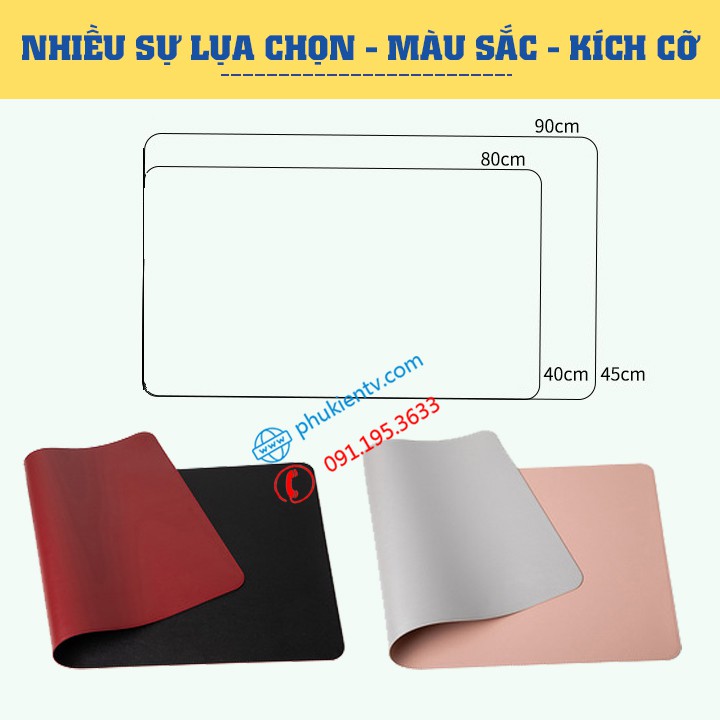 Thảm da trải bàn làm việc Deskpad - Lót chuột mouse pad - Tấm lót bàn di chuột cỡ lớn - Bằng Da PU Mượt Mà - Mịn - Êm