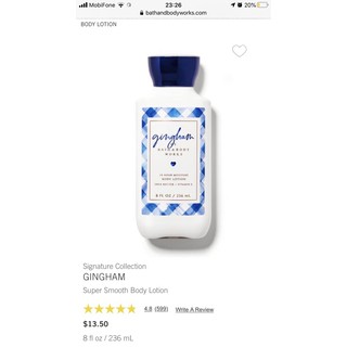 Bath & Body Works Lotion Gingham. Sữa dưỡng thể