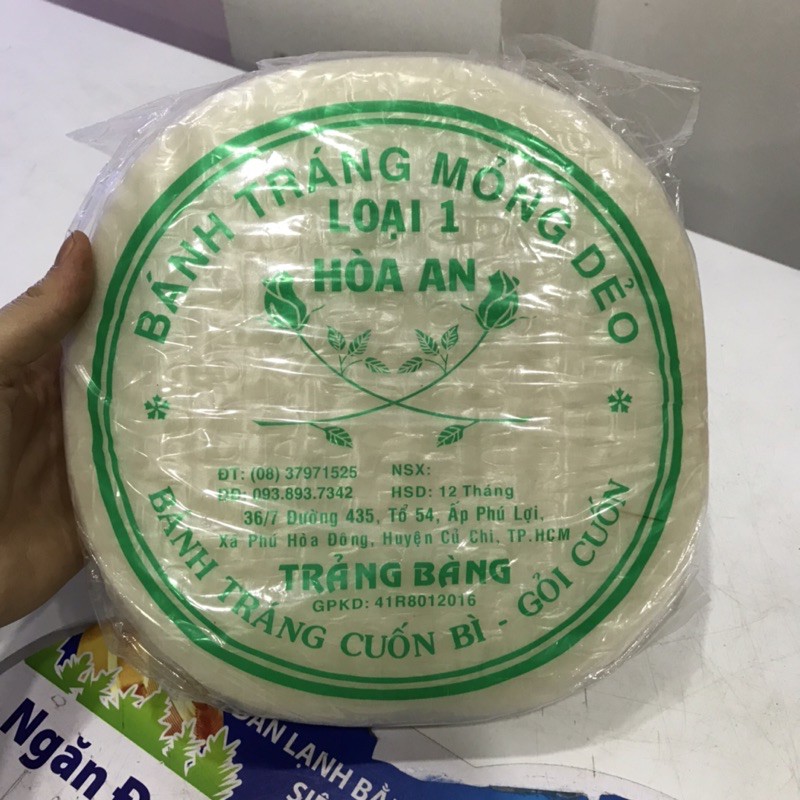 bánh tráng cuốn bì - gỏi cuốn mỏng dẻo trảng bảng loại 1 HOÀ AN 500gram