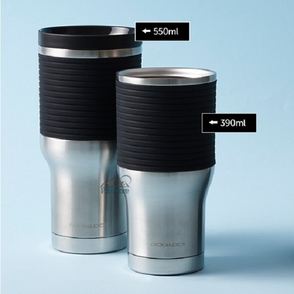 Ly giữ nhiệt Lock&amp;Lock nắp nhấn vỏ bọc Silicone Cylinder Tumbler dung tích 390ml/550ml