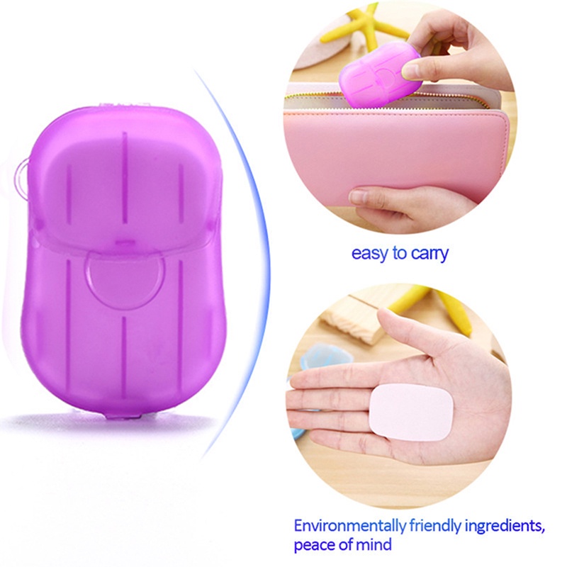 Hộp 20 Tờ Xà Phòng Giấy Tiện Lợi Khi Đi Du Lịch