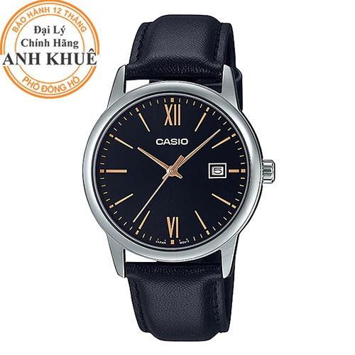 Đồng hồ nam dây da Casio Anh Khuê MTP-V002L-1B3UDF