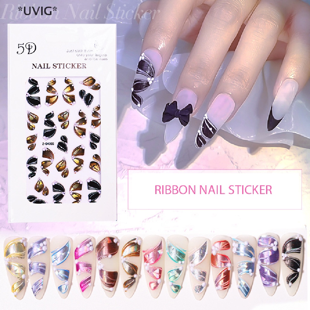 [[UVIG]] 5D Three-dimensional Ribbon Nail Stickers Nail Decals DIY Nail Art Decorations [Hot Sell]