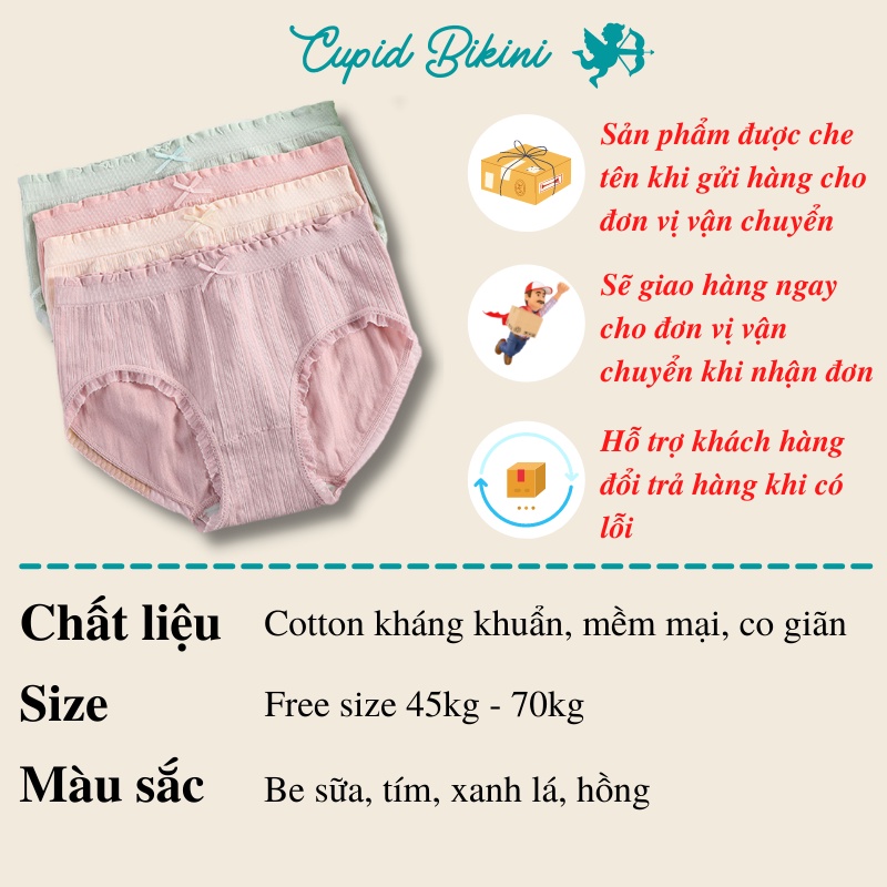  Quần lót nữ cotton gân tăm mềm mại kháng khuẩn siêu có giãn | BigBuy360 - bigbuy360.vn