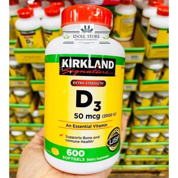 Viên Uống Vitamin D3 2000IU Kirkland 600 viên