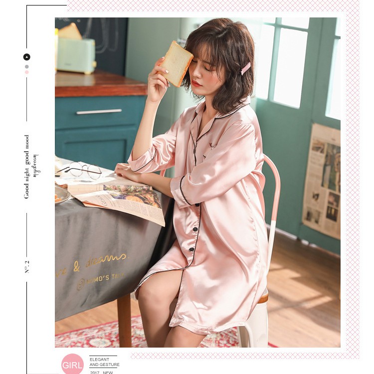 [Siêu Phẩm 2021 - Sang - Xịn]áo sơ mi ngủ nữ cao cấp - váy ngủ đẹp dài quyến rũ B1030 | BigBuy360 - bigbuy360.vn