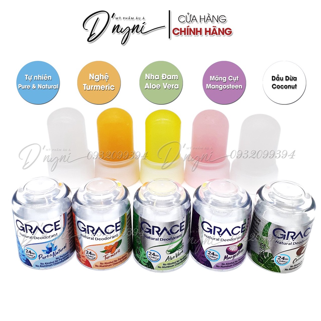Lăn Nách Khử Mùi Đá Khoáng GRACE 70g Thái Lan