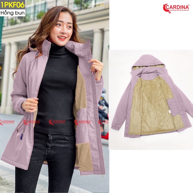 Áo PARKA nữ CARDINA lót lông cừu cao cấp siêu ấm cho mùa đông không lạnh