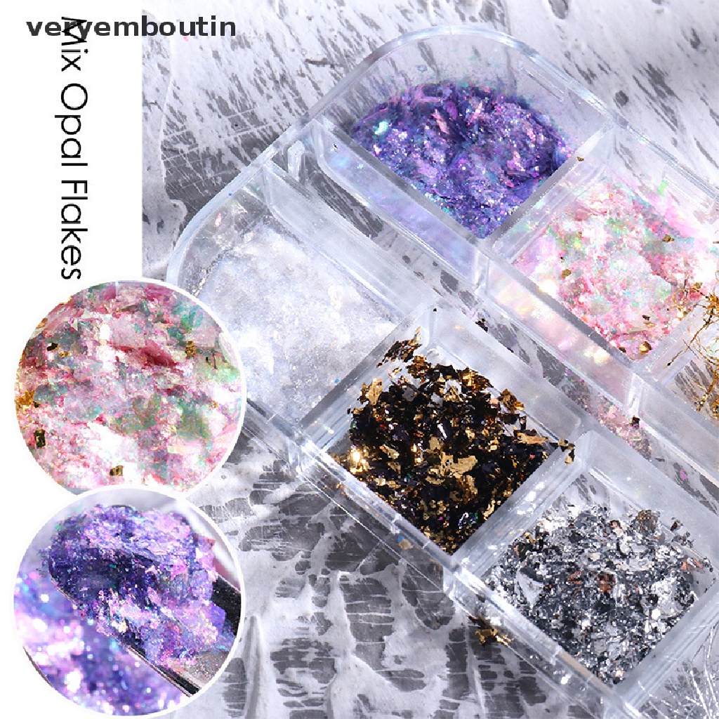 [Hàng mới về] Kim sa trang trí móng tay bằng kim loại hình lá mùa thu lá màu vàng/bạc long lanh