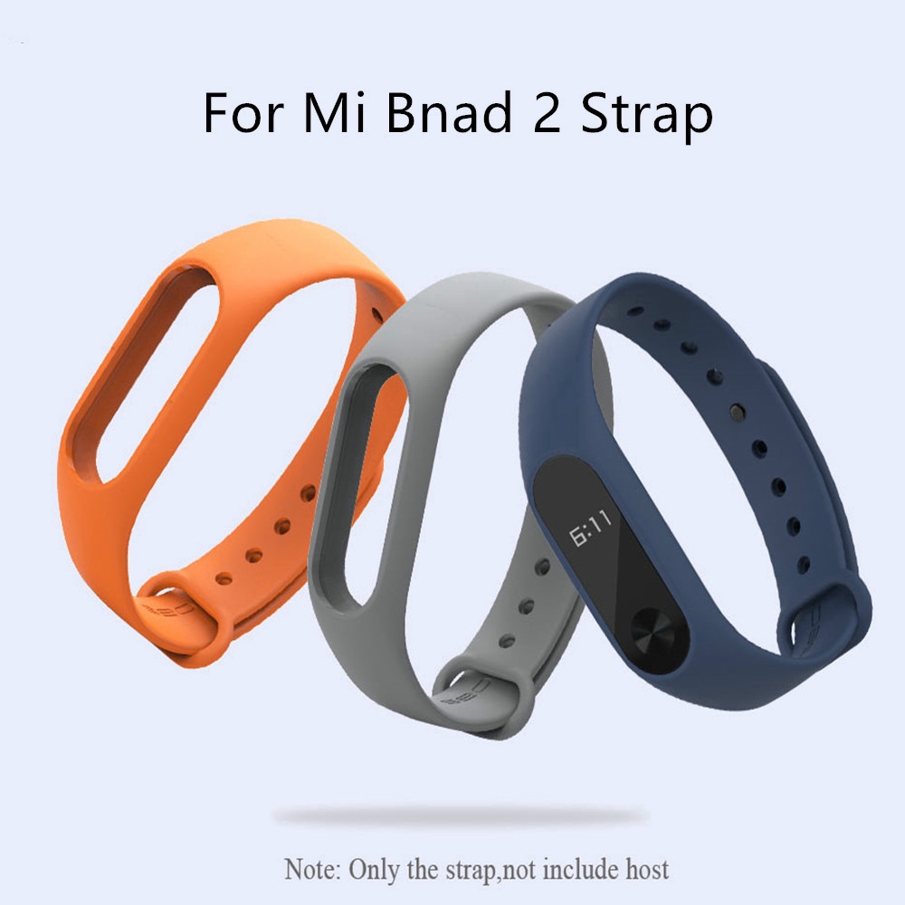 Dây Đeo Thay Thế Chất Liệu Silicon Màu Trơn Cho Xiaomi Mi Band 2 Tiện Dụng