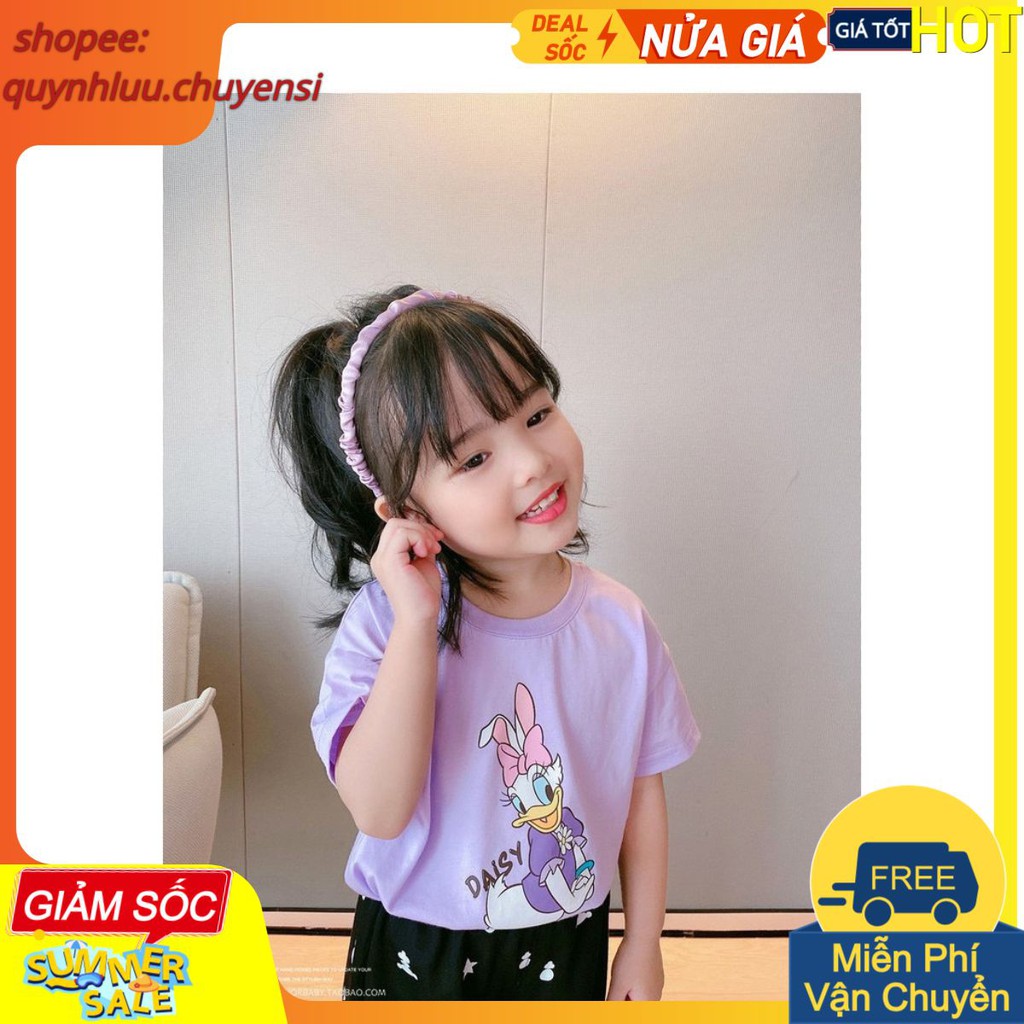 BG76 - SET 3 ÁO PHÔNG HOẠT HÌNH CHO BÉ GÁI KÈM TÚI