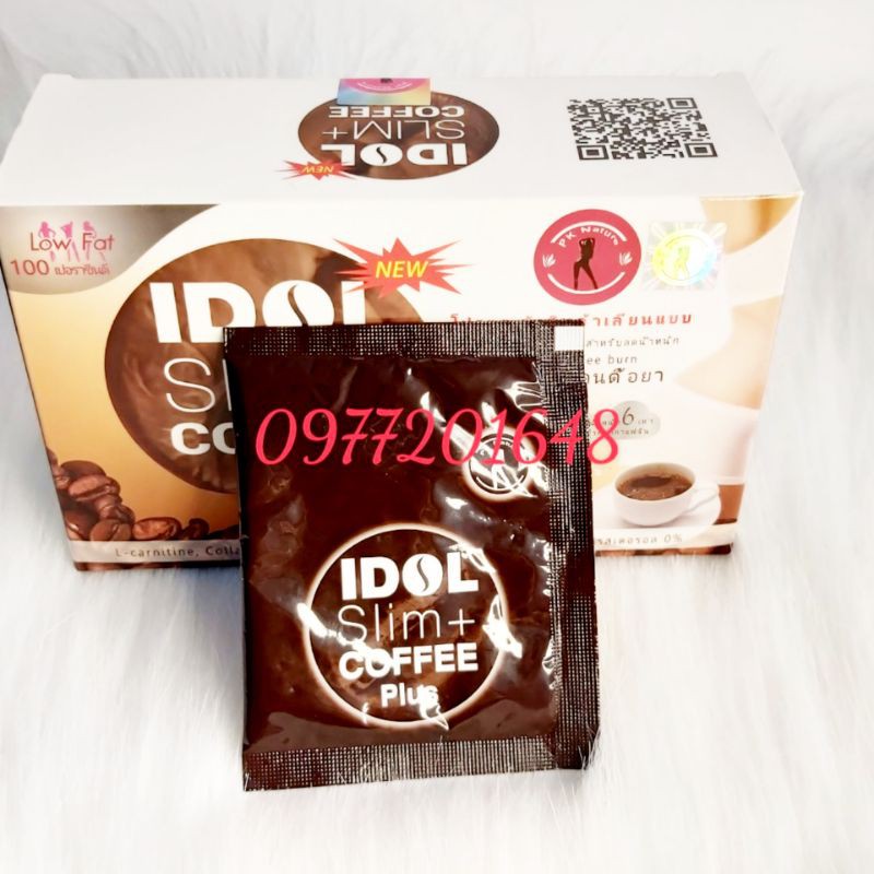 [KHÔNG GIẢM HOÀN TIỀN + QUÀ TẶNG]  Cafe Giảm Cân Idol Slim Chuẩn Thái 10 gói - Giảm Mạnh - Hộp 10 gói