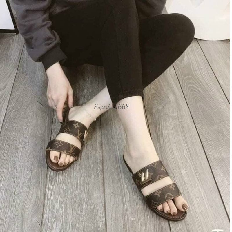 Dép Nữ 2 Quai Da Mềm Chữ Lờ Ơ Lơ Huyền Lờ, Vờ Ê Vê Hottrend Siêu Bền Superbag668 412