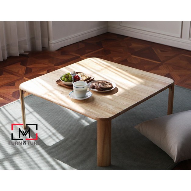 Bàn trà sofa C table chân gấp gọn gỗ cao su xuất khẩu hàn quốc thương hiệu MW FURNITURE