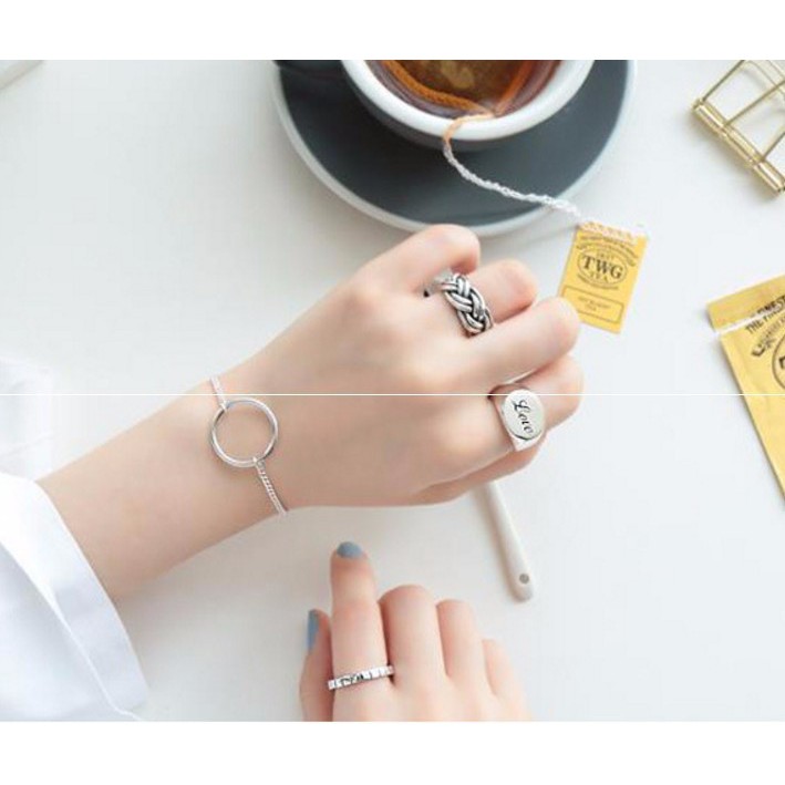 Lắc Tay Vòng Tròn Bạc 925 Cao Cấp S367