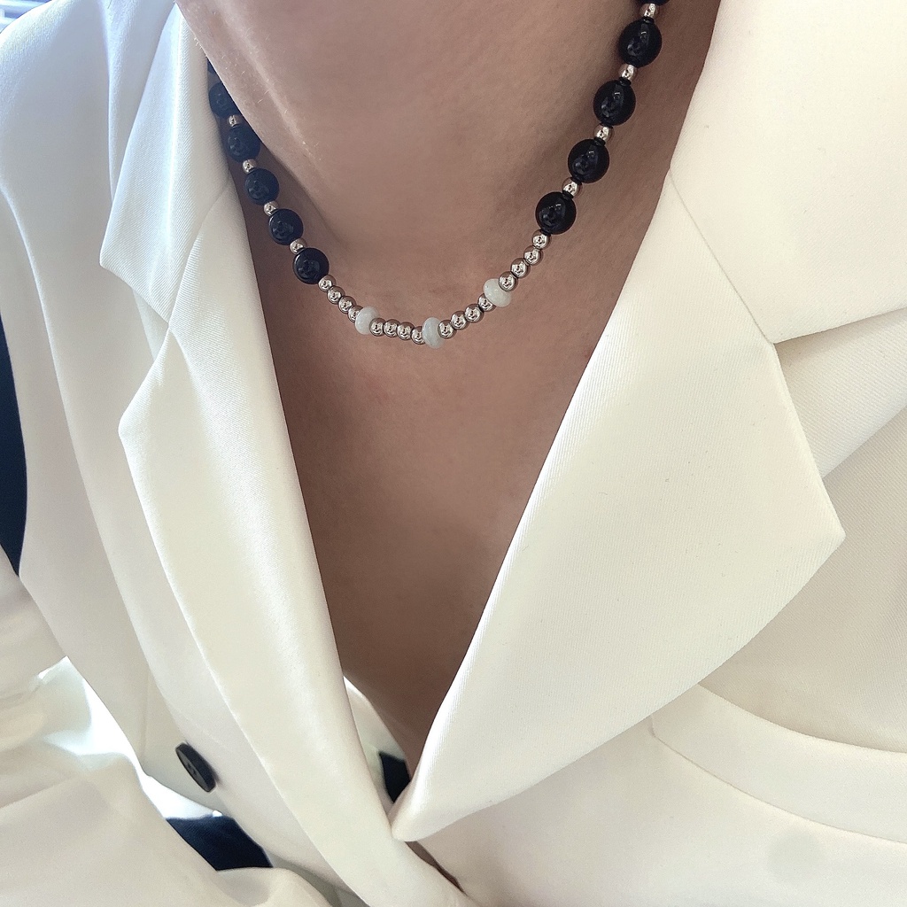 Vòng cổ ngọc trai phong cách hip hop sành điệu cho cặp đôi