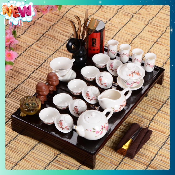 🇳 🇪 🇼®️ Bộ thánh trà sứ hoa Anh Đào Water Point kèm khay gỗ cao cấp
