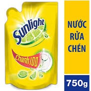 Túi rửa chén Sunlight Trà Xanh, Chanh, Thiên Nhiên 750g