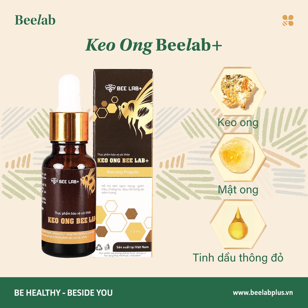 Keo Ong BeeLab+ Tinh chất keo ong Propolis Giảm Ho, Đau Ngứa Rát Họng Tăng Cường Hệ Miễn Dịch