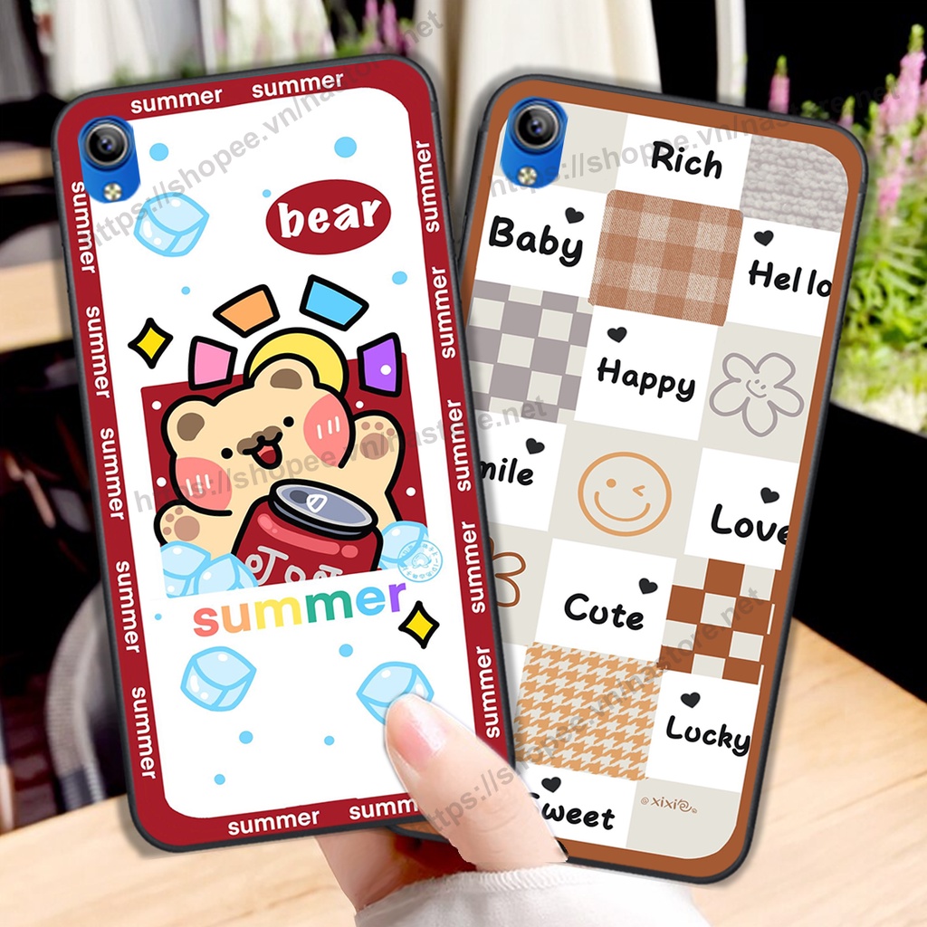 Ốp lưng Vivo Y1S / Y91 / Y91c / Y93 / Y95 trái tim hình gấu cute cá tính, giá rẻ, cực bền