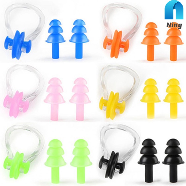 Bộ Kẹp Mũi Và Bịt Tai Bằng Silicone Chống Thấm Nước Loại W32