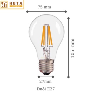 Bóng Đèn Ngủ Led DSY, Dimmer Điều Chỉnh Tăng Giảm  Sáng Vàng ,E27,Dùng Phòng Ngủ, Quán Cà Phê, Decor Vintage - HUTA A60