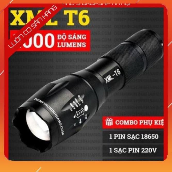 Đèn pin siêu sáng bóng led xml t6 police bin mini cầm tay chống nước tự vệ chuyên dụng   -KSHN