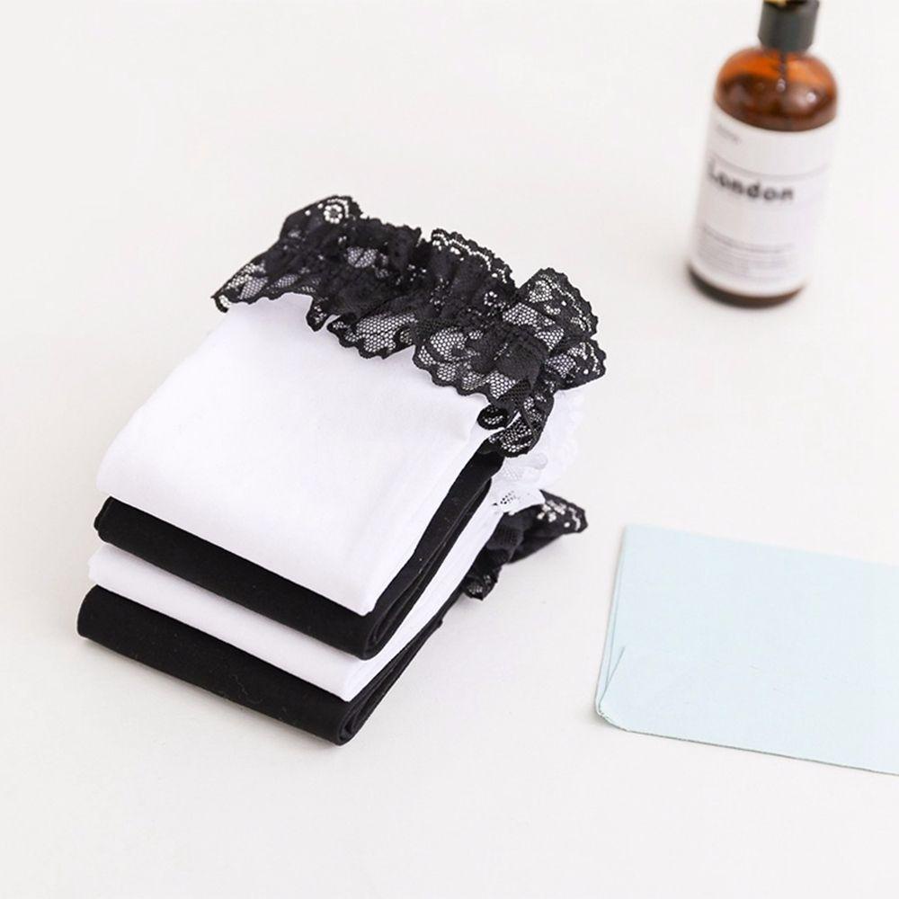 Đôi vớ cao đến đầu gối bằng vải cotton phối ren phong cách gothic cổ điển dành cho nữ