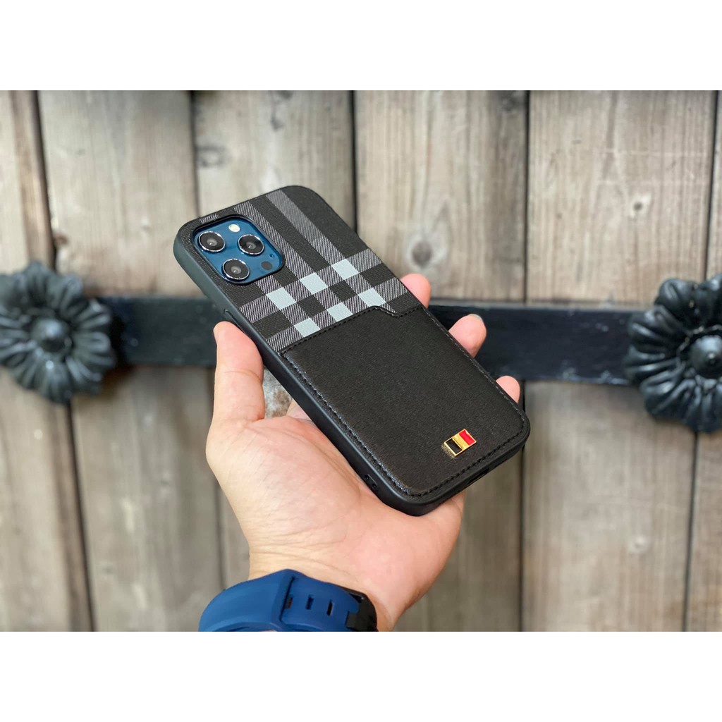 Ốp hoạ tiết kẻ sọc caro khe thẻ cao cấp dành cho iphone 14/14plus/14pro/14promax/13/13pro/13promax/12/12pro/12 promax