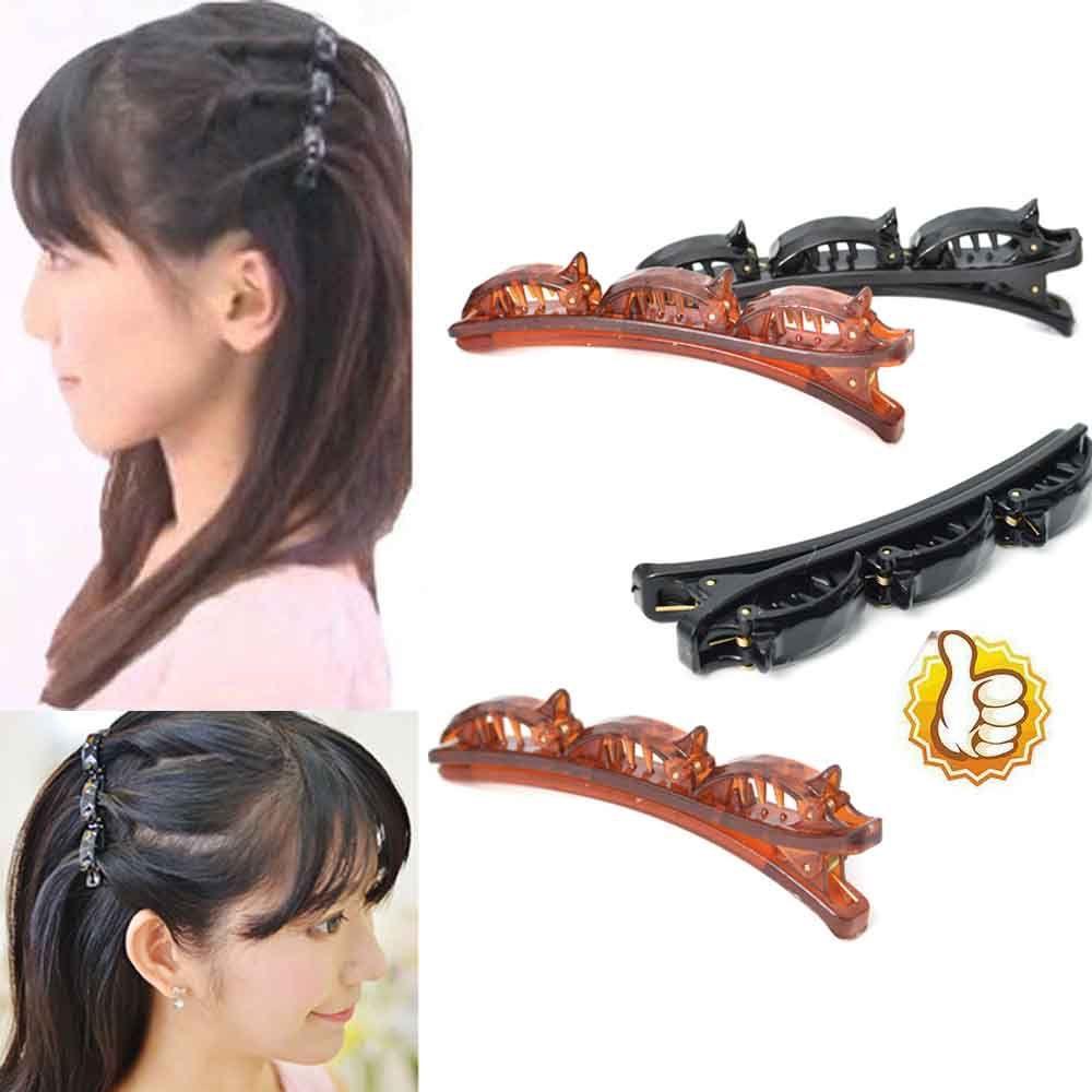CACTU Kẹp Tóc Tạo Kiểu Tóc Bện Bằng Nhựa Resin Dễ Sử Dụng Cho Nữ